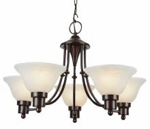 Trans Globe 6545 WB - 5LT CHANDELIER-UP-MBLZD GLASS
